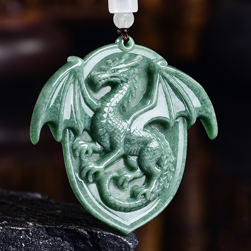 Jewelry & Watches Spółka Z Ograniczoną Odpowiedzialnością Sp Z Oo - Doğal Birmanya Jadeit Ejderha Kolye Kolye