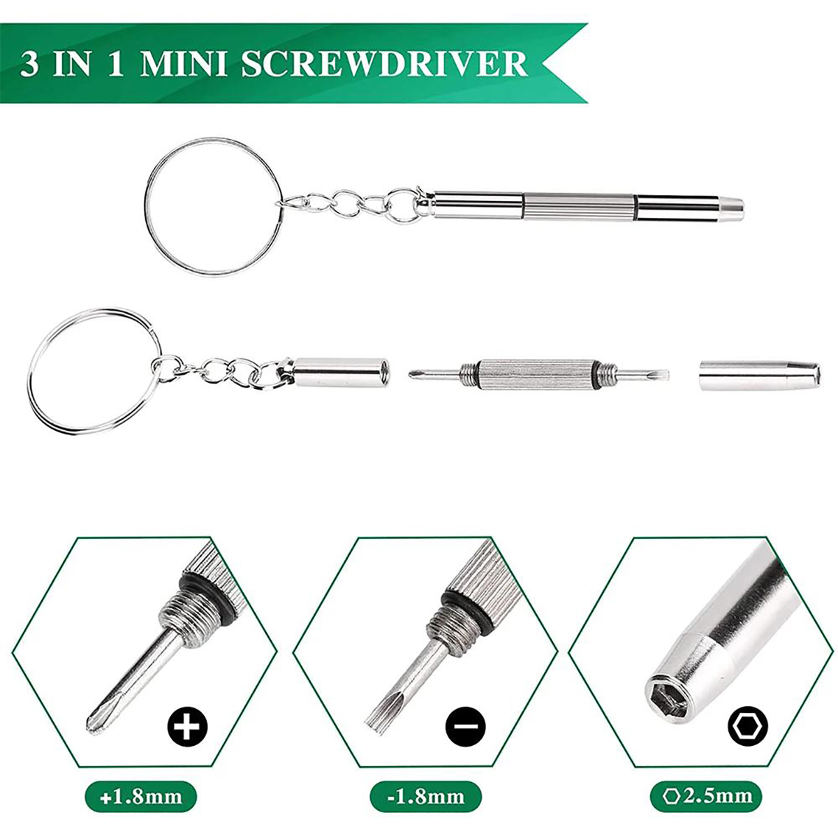 1/2 adet hassas 3 in1 tornavid - Watch Repair Tool Kit incelemesi ve fiyatı