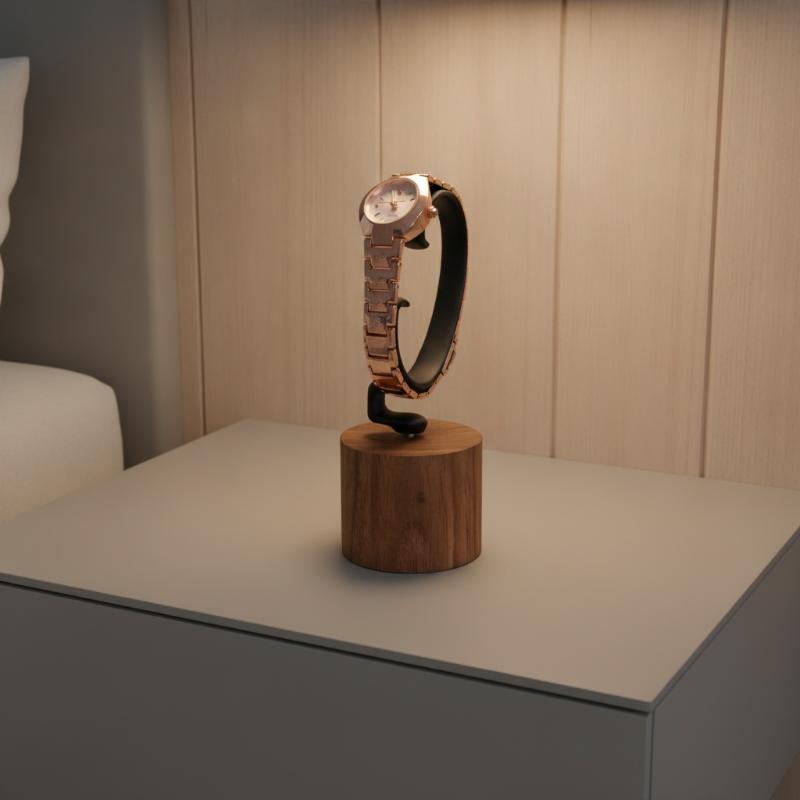 1 adet ahşap C şeklinde saat t - Jewelry And Watches Inc incelemesi ve fiyatı