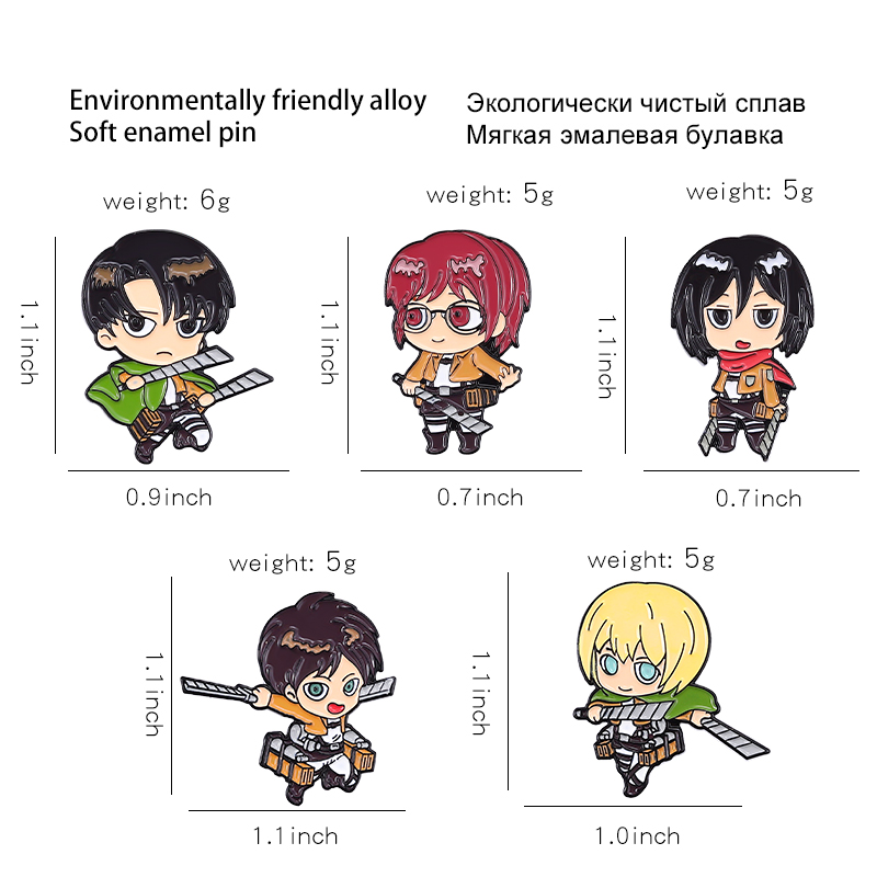 Chibi emaye pimleri özel Eren  - Levi Jewelry & Watches Inc incelemesi ve fiyatı